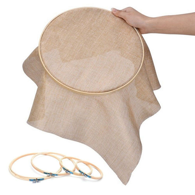 Diy Bamboo Handmade Cross Stitch Frame Sewing Tools Round Loop Embroidery Hoop