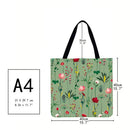 Flowers Printed Shoulder Shopping Bag Casual Large Tote Handbag (40*40cm) A