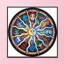 Partial Cross Stitch Art Paint 11CT Counted Moon Sun Embroidery Wall Orname