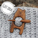 Wooden Animal Brooch DIY Craft Badge Cartoon Pin Sweater Clasp (Bear)