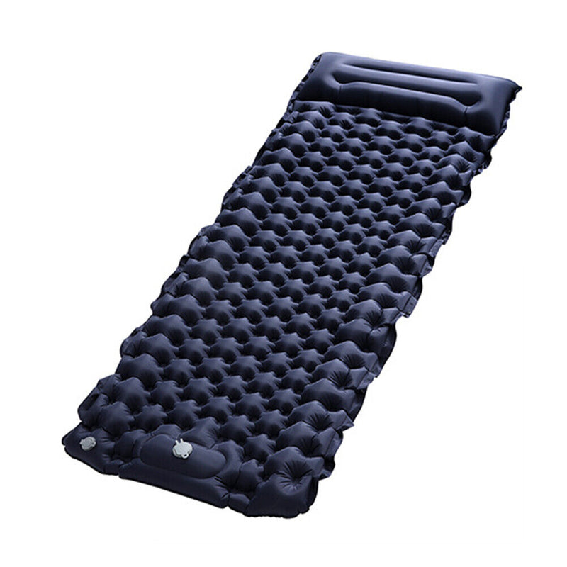 Waterproof Sleep Inflatable Mattress Outdoor Camp Cushion Bed (Navy Blue) Newly