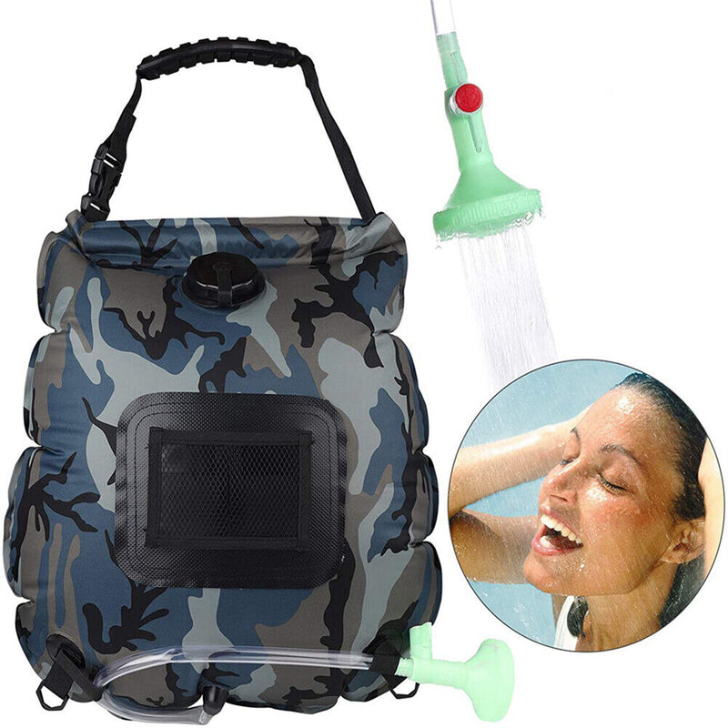 Outdoor Camping Water Storage Bag 20L Solar Shower Bath Bags (Camouflage)