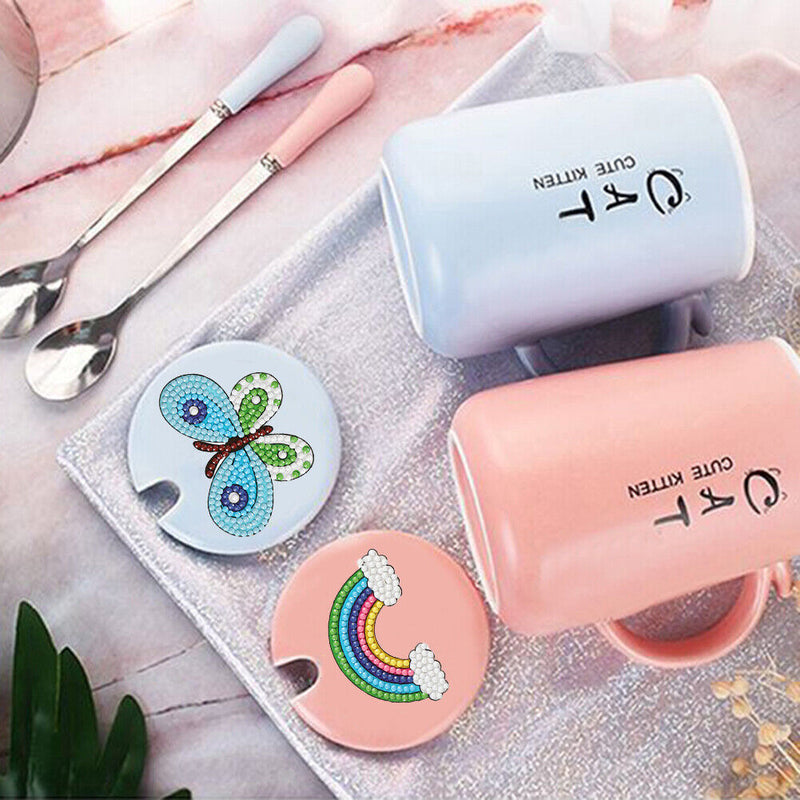 6pcs 5D Diamond Painting Stickers Kit DIY Cartoon Cup Phone Decor Kids (ST017