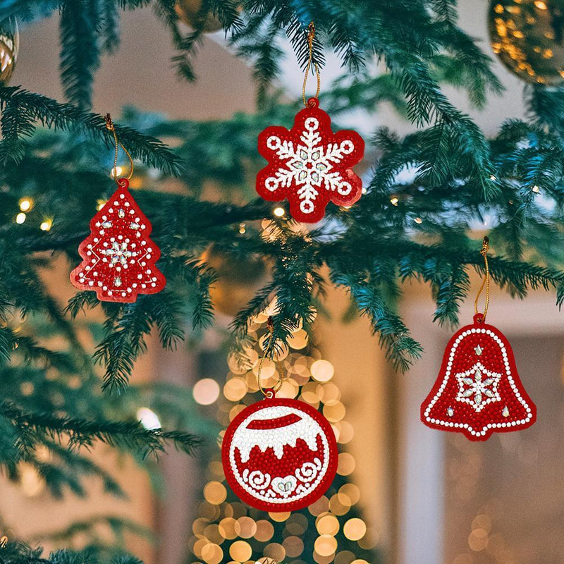 10pcs Single-side Special Shape Diamond Painting Handmade Christmas Tree Pendant