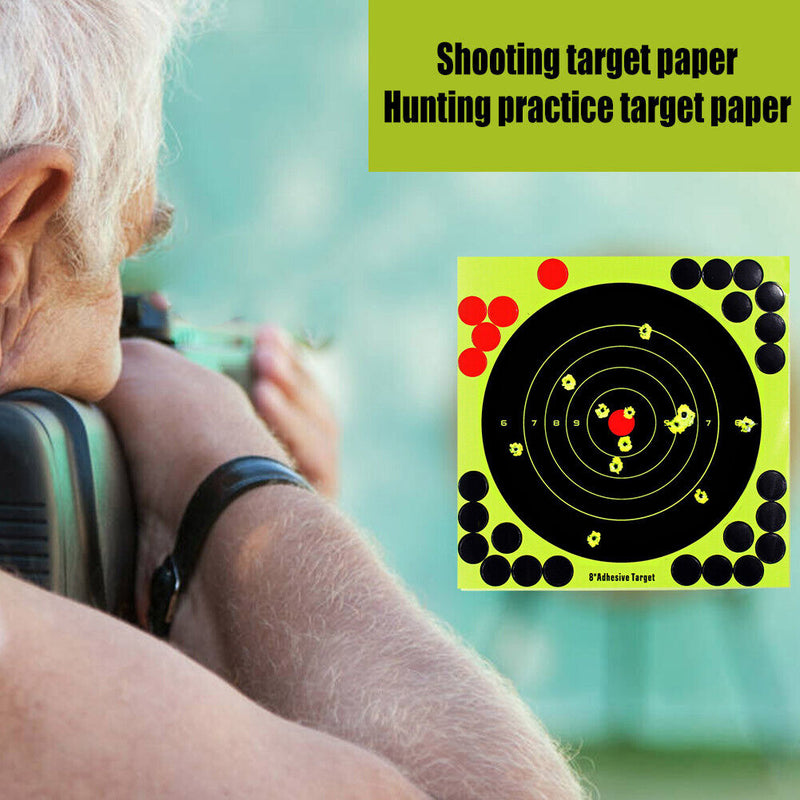 50pcs 8 inch Fluorescent Shooting Targets Self-adhesive Professional Darts Paper