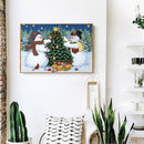 Snowman Christmas Tree DIY Full Drill Round Diamond Painting Embroidery Kit