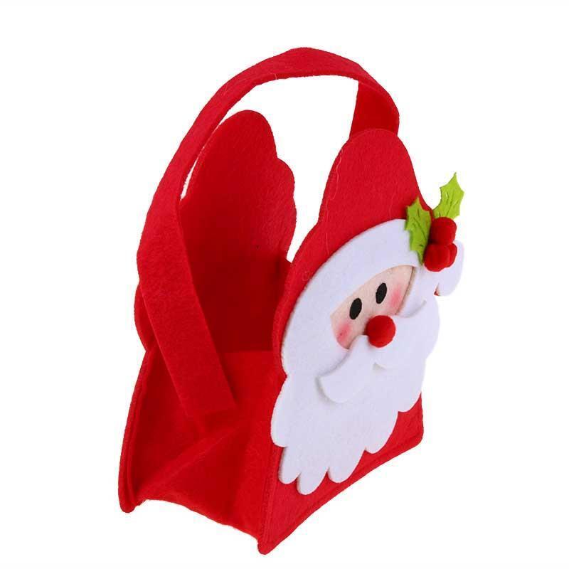 Christmas Gift Bag Kids Candy Handbag Xmas Party Decoration Sack(Santa)