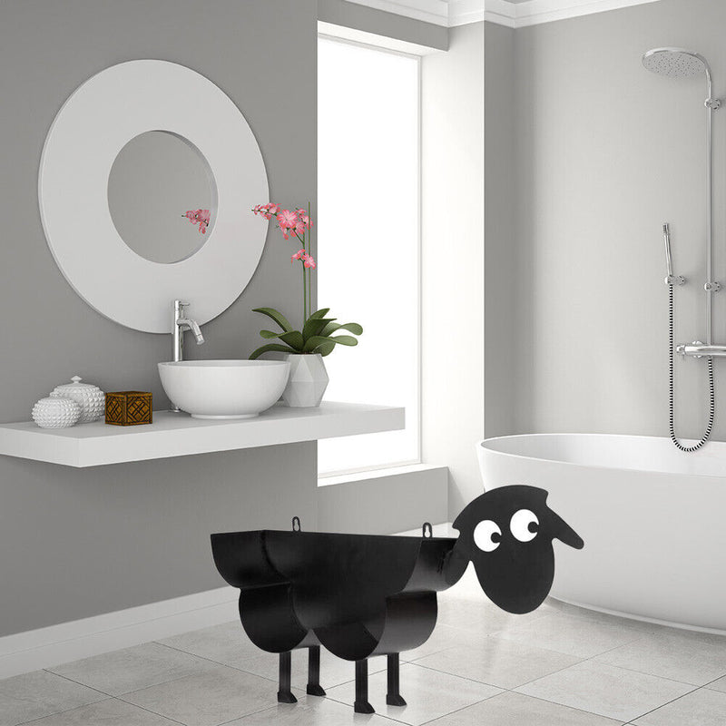 Sheep Dog Shape Toilet Paper Rack Free Standing Bathroom Tissue Holder (A)