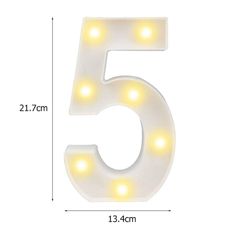 Digital Number LED Symbol Sign Night Light for Wedding Party Birthday (5) Newly