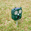 Outdoor Solar Ultrasonic Animal Repeller Dog Sound Alarm Repellent (Green) Newly