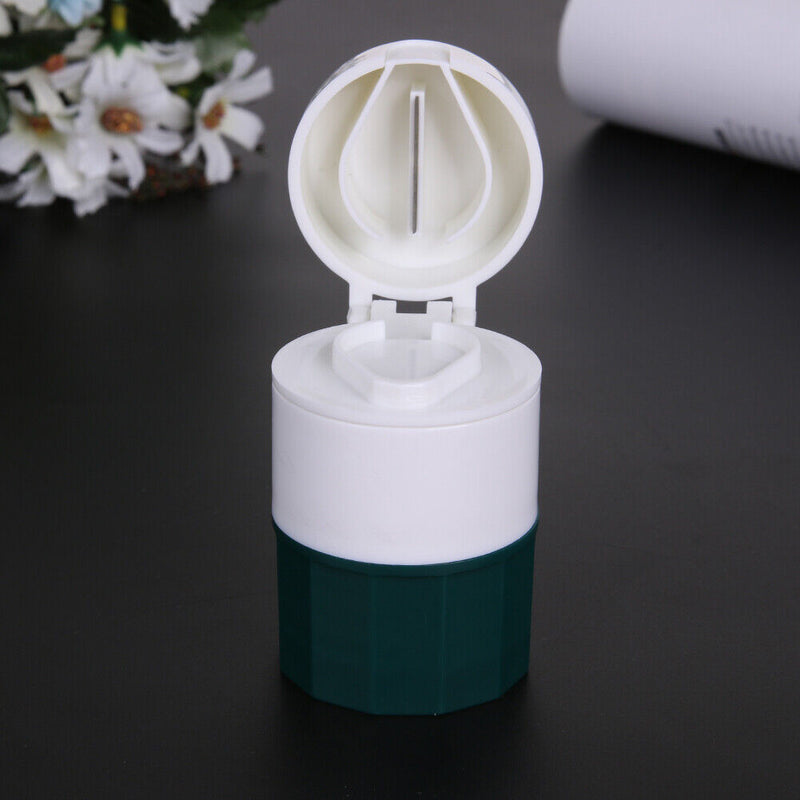 Medicine Cracker Cutter Grinding Pill Box Cutting Tablets Box(Green)