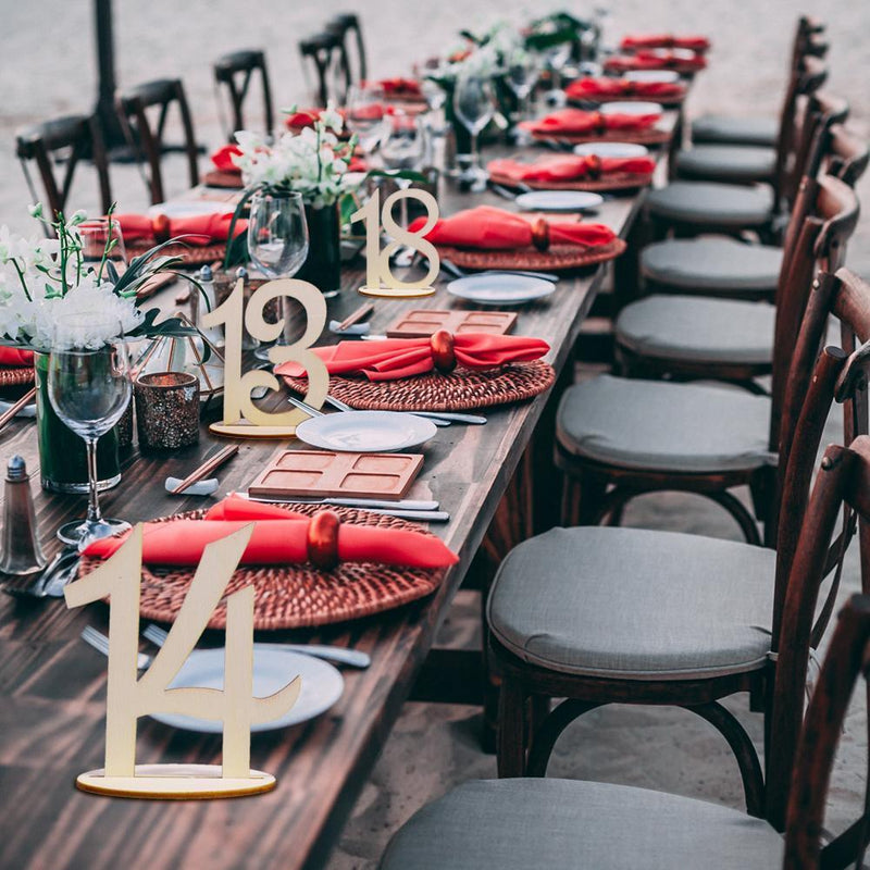 10pcs Wooden Wedding Table Number Seat Cards Ornament Craft (One to Ten)