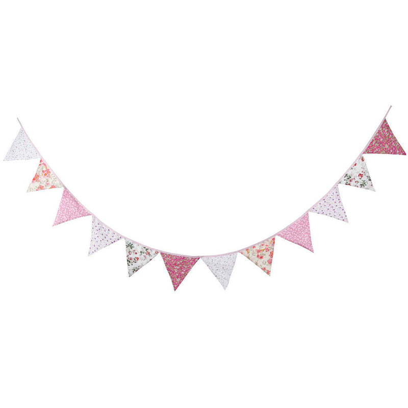 12 Flags 3.2m Retro Flowers Party Wedding Pennant Bunting Banner Decor