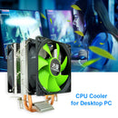 SNOWMAN MX2 CPU Cooler Fan 2 Heat Pipes 3-Pin PWM Radiator (Dual Fan) Newly