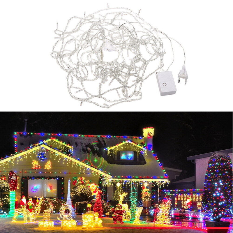 10m 8 Modes 100 LED Light Chain Warm White Light Strings Waterproof String L
