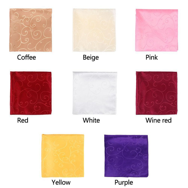 Wedding Square Napkin Satin Fabric Table Napkins Cloth Pocket Handkerchief