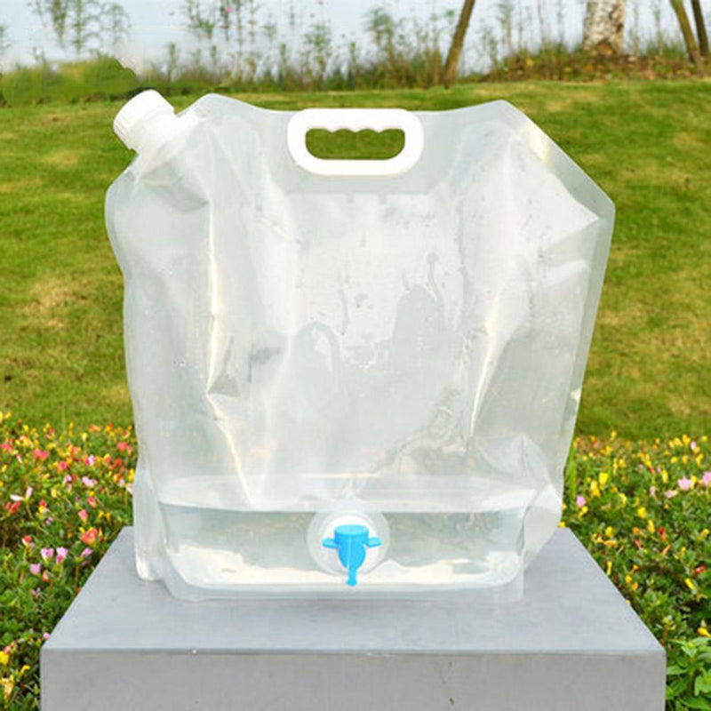 Portable Outdoor Folding Collapsible Water Bags Drinking Carrier (White 5L)