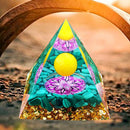 Crystal Orgonite Pyramid Healing Energy Reiki Chakra Home Office Decor (G)