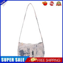 Fashion Women Floral Letters Printed Shoulder Underarm Bag Handbags (White)