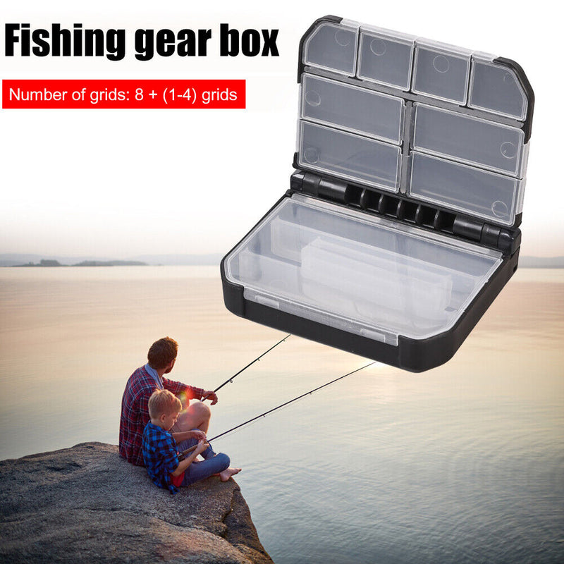 Fishing Tackle Box with Compartment Grids Lead Tool Storage Boxes Case Organizer