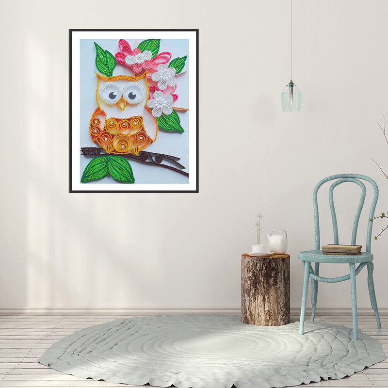 DIY Partial Special Shape Drill Diamond Painting Owl Mosaic Rhinestone Draw