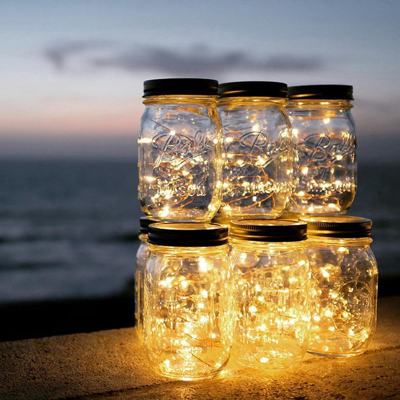 LED Solar Fairy Mason Jar Light Party Wedding Garden Decor (Warm Light 1 m)