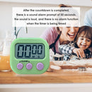 LCD Digital Timer Magnetic Kitchen Countdown Alarm Clock with Stand (Green)