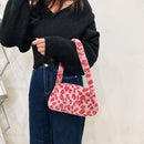 Animal Pattern Underarm Bag Women Mini Plush Shoulder Handbags Purse (9)