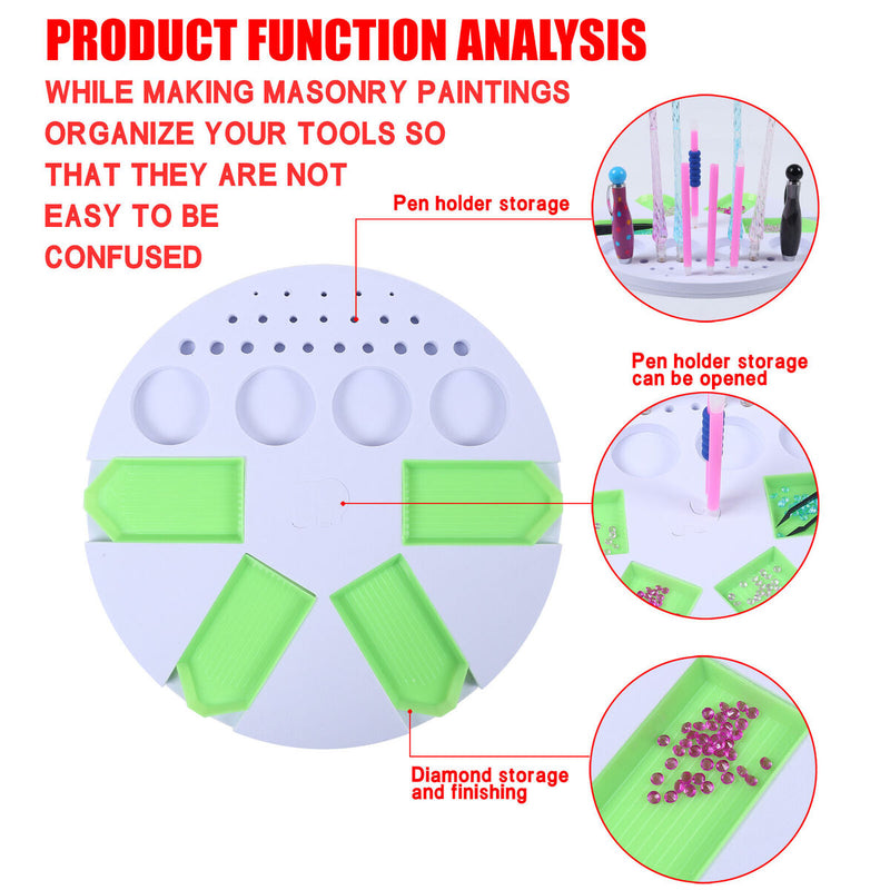 Dot Drill Tray DIY Diamond Painting Tool Plastic Storage Box Holder (White)