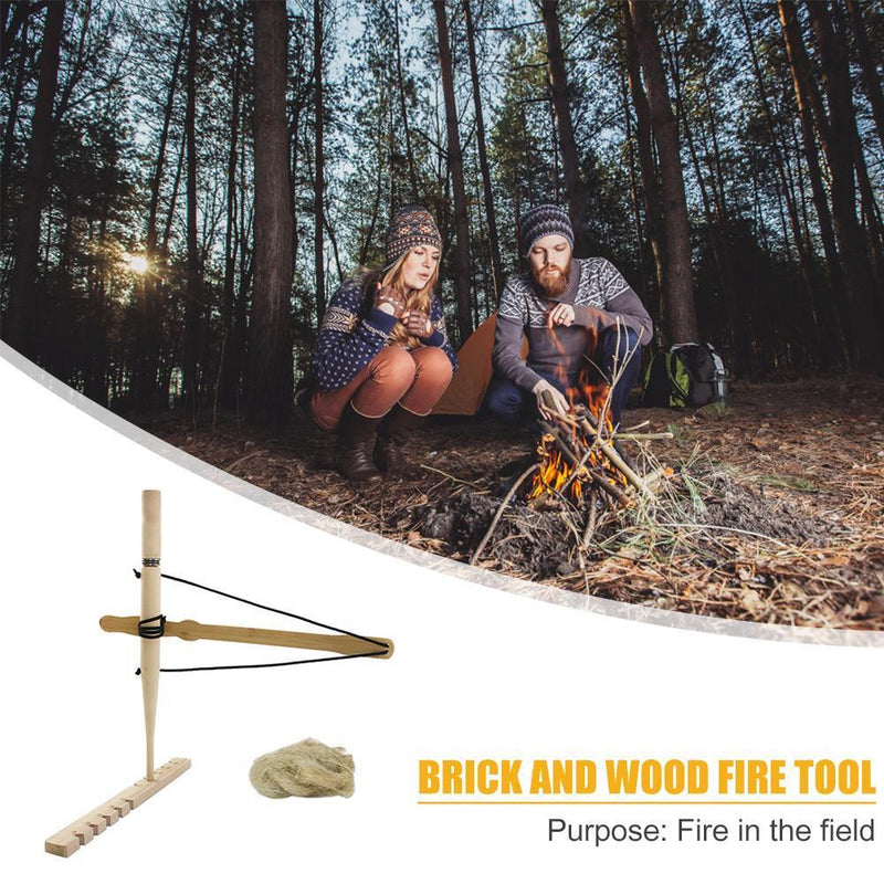 Outdoor Expansion Training Emergency Gear Bow Drill Friction Fire Starter