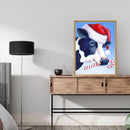 Hand Painted Oil Paint by Numbers DIY Christmas Cow Drawing Wall Decoration Gift