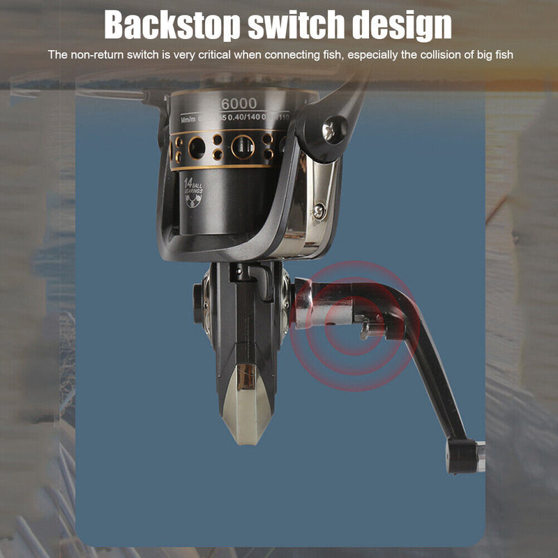 #A BK Series 5.2/1 Speed Ratio Spinning Fishing Reel Metal Wheel Sea Fishing Tac