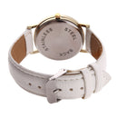 Women Lovely Flowers Printed Leather Belt Quartz Strap Student Watch(White)