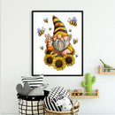 DIY Rhinestone Bee Gnome Full Round Drill Diamond Painting Mosaic Home Decor