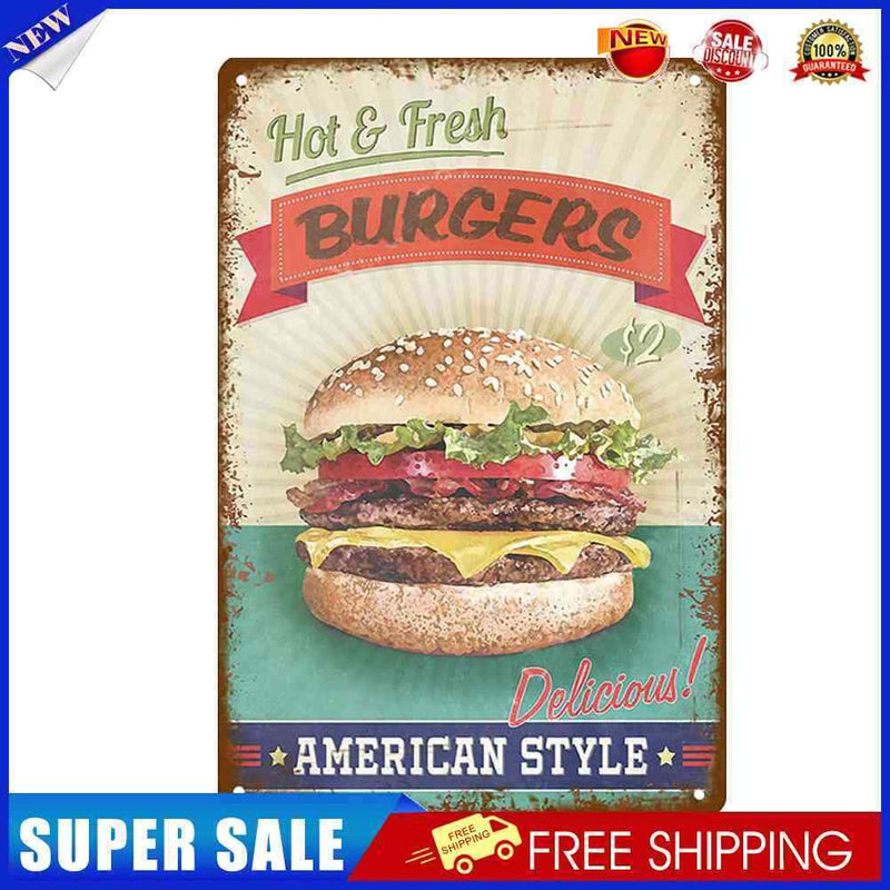 Metal Tin Sign Plaque Wall Still Life Posters Iron Painting for Bar (B)