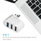 Mini Rotatable 3 Port USB Hub U Disk Reader Splitter for PC (USB 3.0 White)