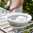 Collapsible Washing Basin Outdoor Travel Folding Silicone Bucket (Grey) Newly