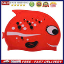 Cute Children Cartoon Swimming Cap Silicon Diving Waterproof Bobofish Red