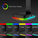 RGB Headphones Display Stand w/ 2 USB Charging Ports Earphone Holder for Gamer