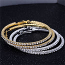 Round Circle Shiny Drop Earrings Crystal Hoop Earrings Dangle Jewelry Ear Stud