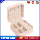 Portable Earrings Rings Storage Box PU Leather Jewelry Display Case (Pink)