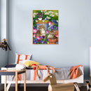 5D Diamond Painting Kit Flowerpot Cat Full Round Drill DIY Wall Art (VY001)