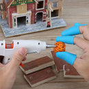 Anti-slip Hot Glue Gun Finger Caps Silicone Finger Cover Sleeve (Blue 5pcs)