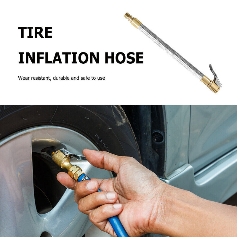 Car Motorcycle Bike Tire Inflator Hose Stainless Steel 300PSI Pressure for