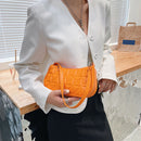 Retro Women Embossed Geometric PU Underarm Shoulder Bag Handbags (Orange)