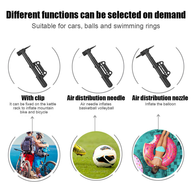 Portable MTB Road Bike Pump Cycling Bicycle Football Basketball Tire Inflator