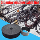 1m Durable Self Adhesive Cable Fastener Tape Wire Strap (Black 100x1cm)