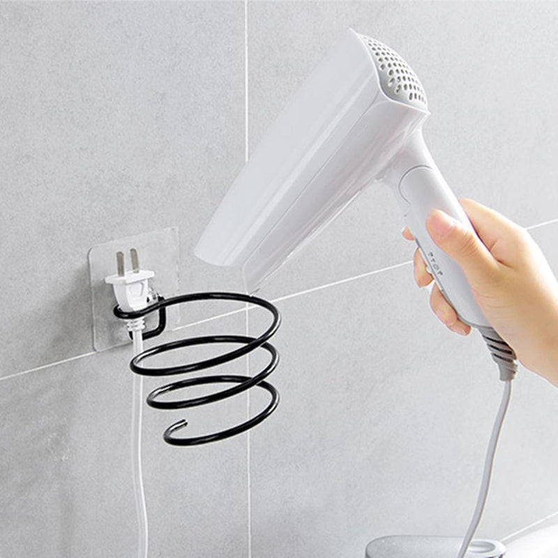 Saving Space Iron Spiral Stand Hair Dryer Rack Durable Holder Bathroom Shelves