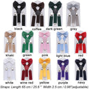 Clip-on Adjustable Kids Suspenders Cow Tie Belts Elastic Braces Printed Bow Tie