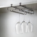 Metal Wine Rack Glass Holder Hanging Shelf Goblet Store Organizer (Black) Newly